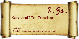 Kanicsár Zsombor névjegykártya